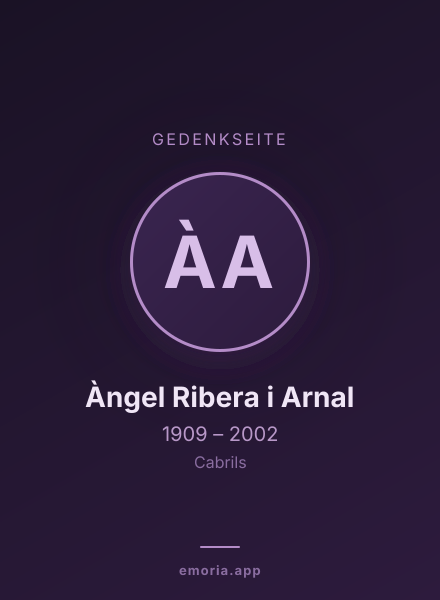 Gedenkportrait von Àngel Ribera i Arnal