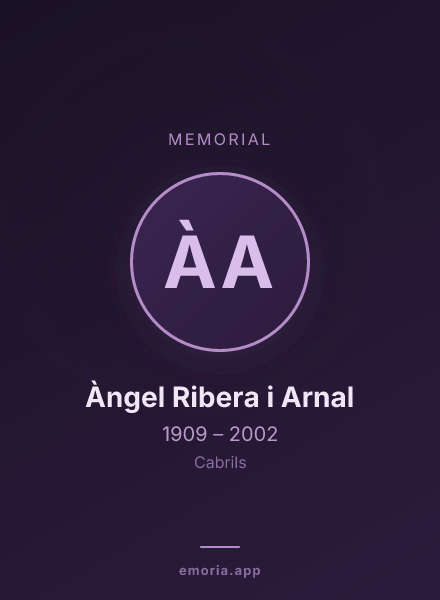 Memorial portrait of Àngel Ribera i Arnal