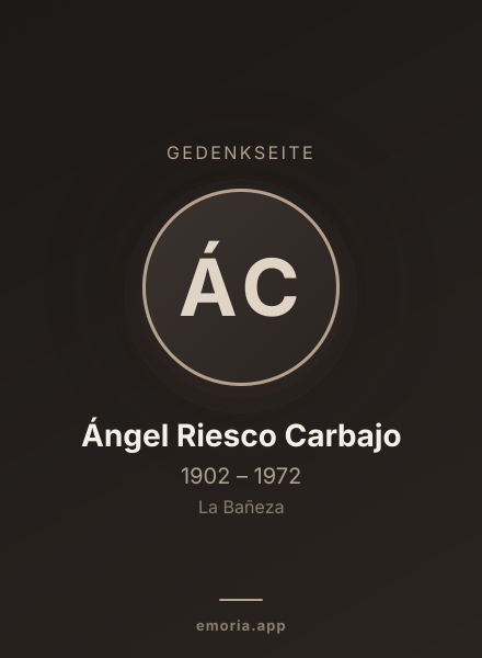 Gedenkportrait von Ángel Riesco Carbajo