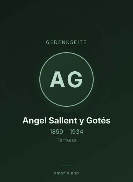 Gedenkportrait von Angel Sallent y Gotés