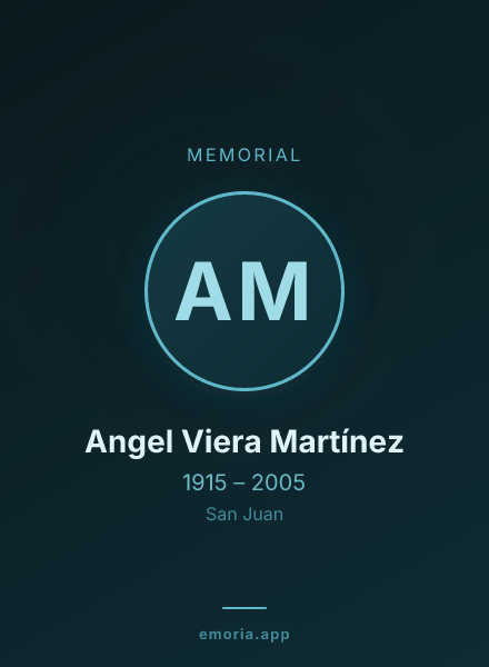 Memorial portrait of Angel Viera Martínez