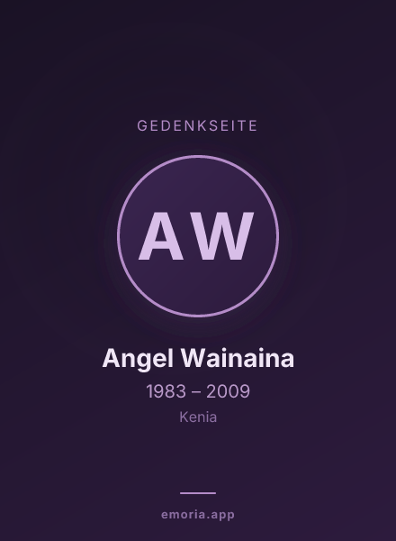 Gedenkportrait von Angel Wainaina