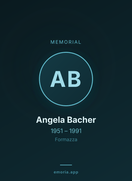 Memorial portrait of Angela Bacher