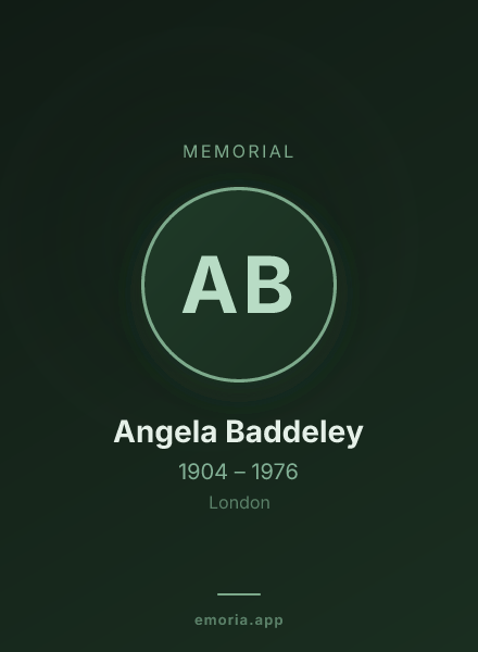 Memorial portrait of Angela Baddeley