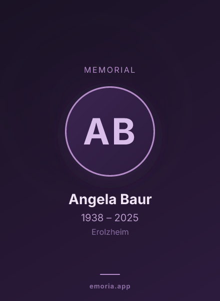 Memorial portrait of Angela Baur