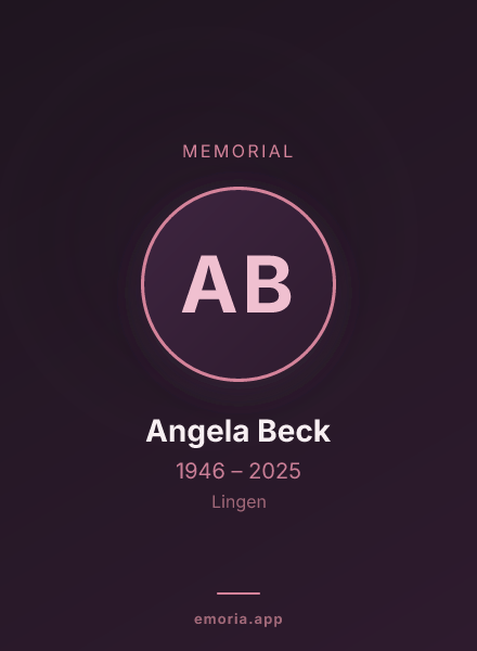 Memorial portrait of Angela Beck