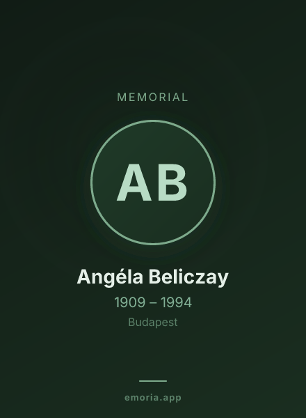 Memorial portrait of Angéla Beliczay