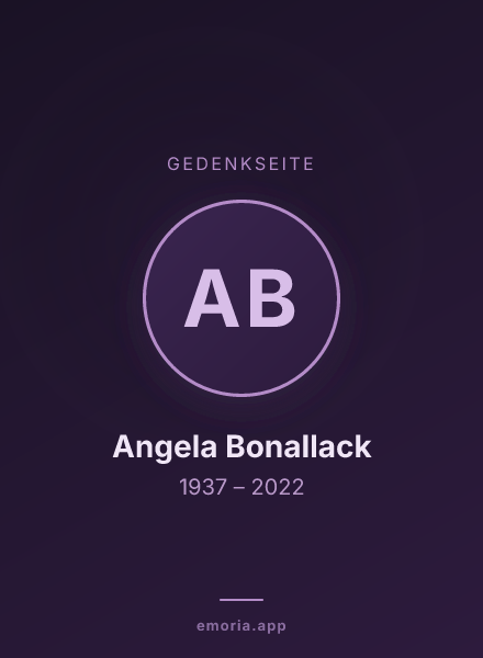 Gedenkportrait von Angela Bonallack