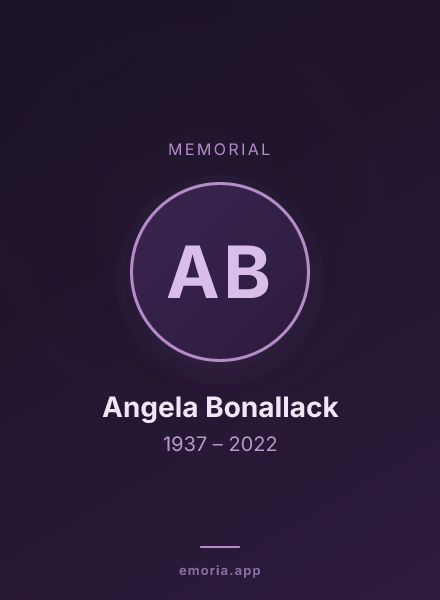 Memorial portrait of Angela Bonallack