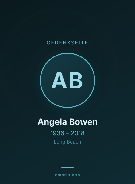 Gedenkportrait von Angela Bowen