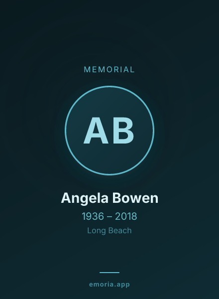 Memorial portrait of Angela Bowen