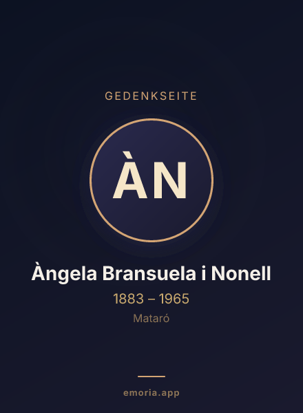 Gedenkportrait von Àngela Bransuela i Nonell