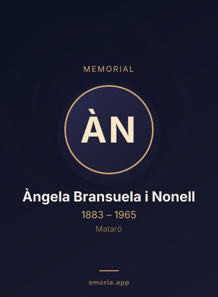 Memorial portrait of Àngela Bransuela i Nonell