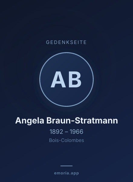 Gedenkportrait von Angela Braun-Stratmann