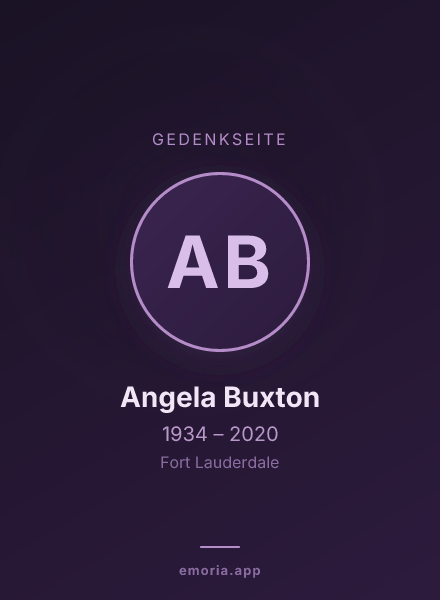 Gedenkportrait von Angela Buxton