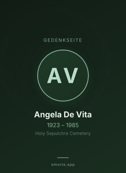 Gedenkportrait von Angela De Vita