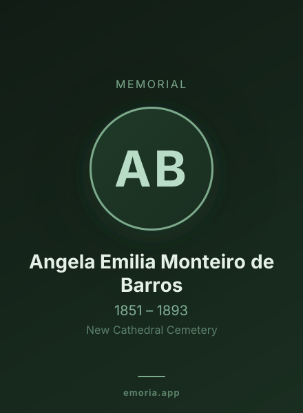 Memorial portrait of Angela Emilia Monteiro de Barros