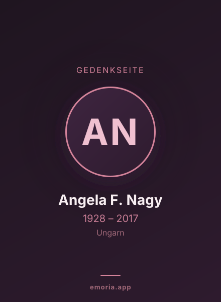 Gedenkportrait von Angela F. Nagy