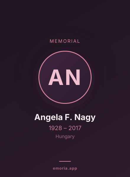 Memorial portrait of Angela F. Nagy