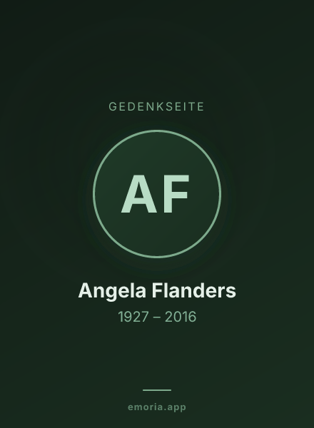 Gedenkportrait von Angela Flanders
