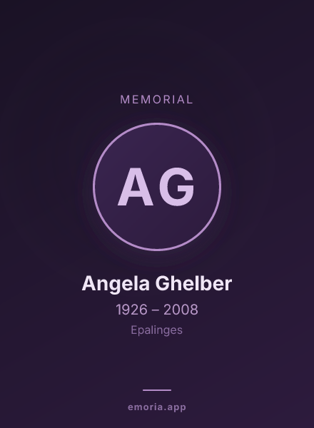 Memorial portrait of Angela Ghelber