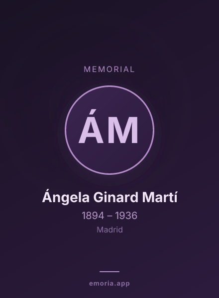 Memorial portrait of Ángela Ginard Martí
