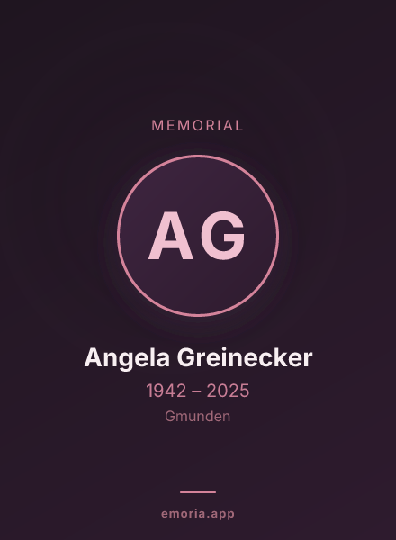 Memorial portrait of Angela Greinecker