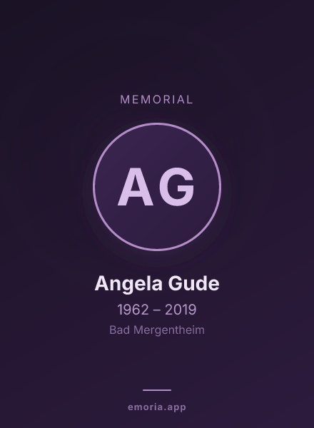 Memorial portrait of Angela Gude