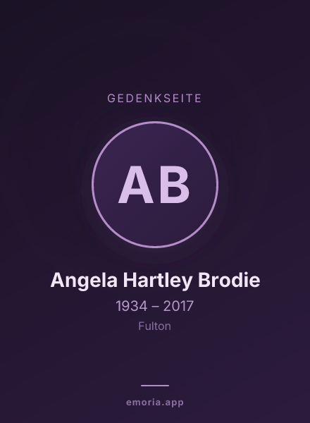 Gedenkportrait von Angela Hartley Brodie