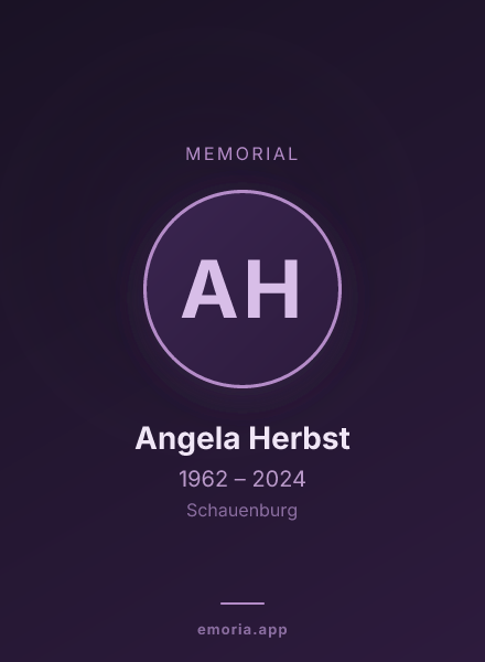 Memorial portrait of Angela Herbst