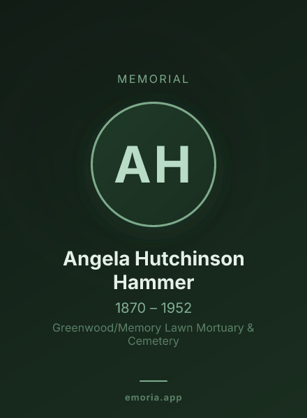 Memorial portrait of Angela Hutchinson Hammer