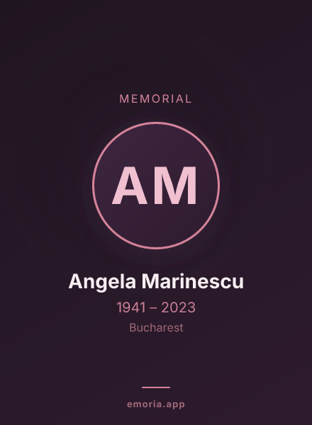 Memorial portrait of Angela Marinescu