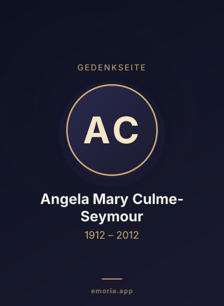 Gedenkportrait von Angela Mary Culme-Seymour