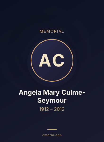 Memorial portrait of Angela Mary Culme-Seymour
