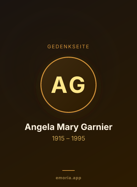 Gedenkportrait von Angela Mary Garnier