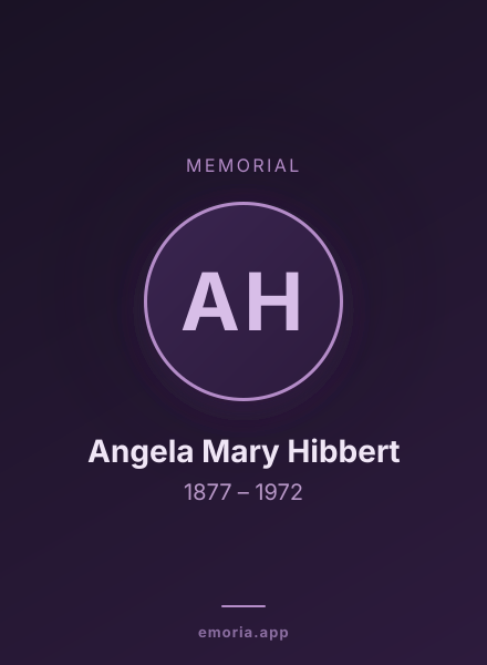 Memorial portrait of Angela Mary Hibbert