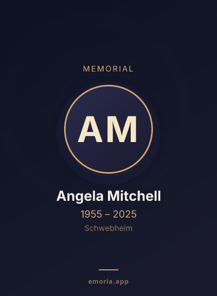Memorial portrait of Angela Mitchell