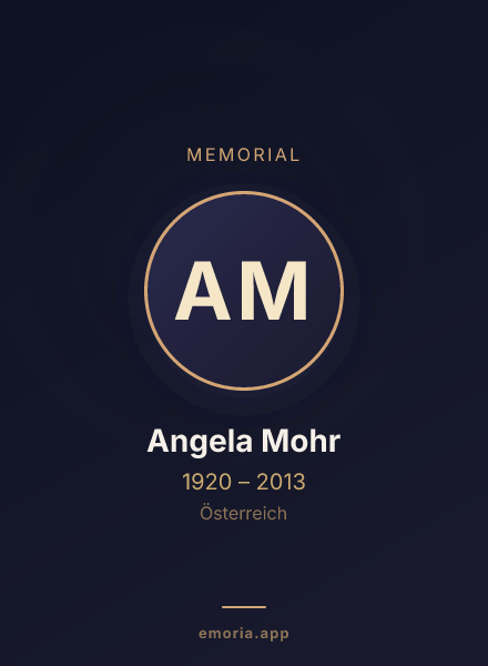 Memorial portrait of Angela Mohr