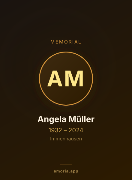 Memorial portrait of Angela Müller