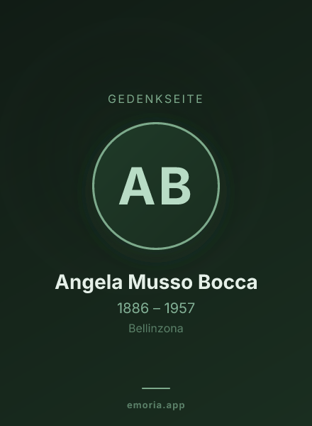 Gedenkportrait von Angela Musso Bocca