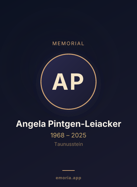 Memorial portrait of Angela Pintgen-Leiacker