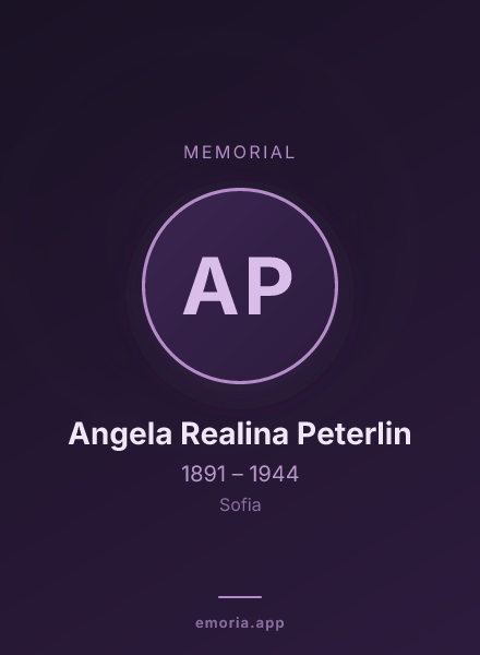 Memorial portrait of Angela Realina Peterlin