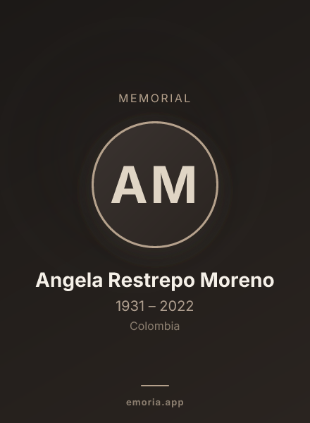Memorial portrait of Angela Restrepo Moreno