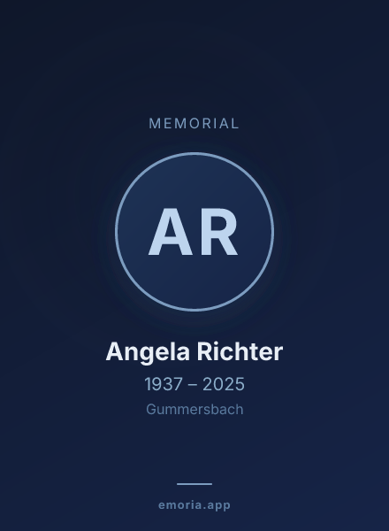 Memorial portrait of Angela Richter