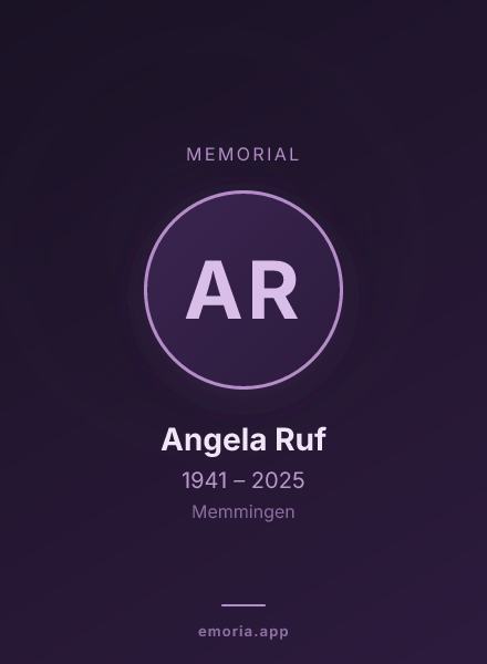Memorial portrait of Angela Ruf