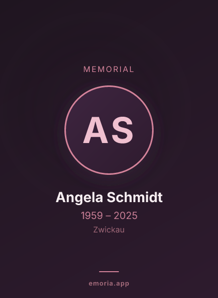 Memorial portrait of Angela Schmidt