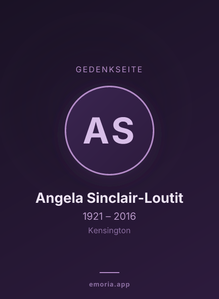Gedenkportrait von Angela Sinclair-Loutit