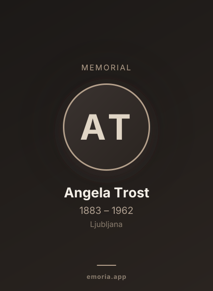 Memorial portrait of Angela Trost