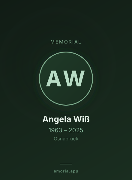 Memorial portrait of Angela Wiß