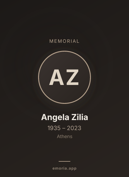 Memorial portrait of Angela Zilia